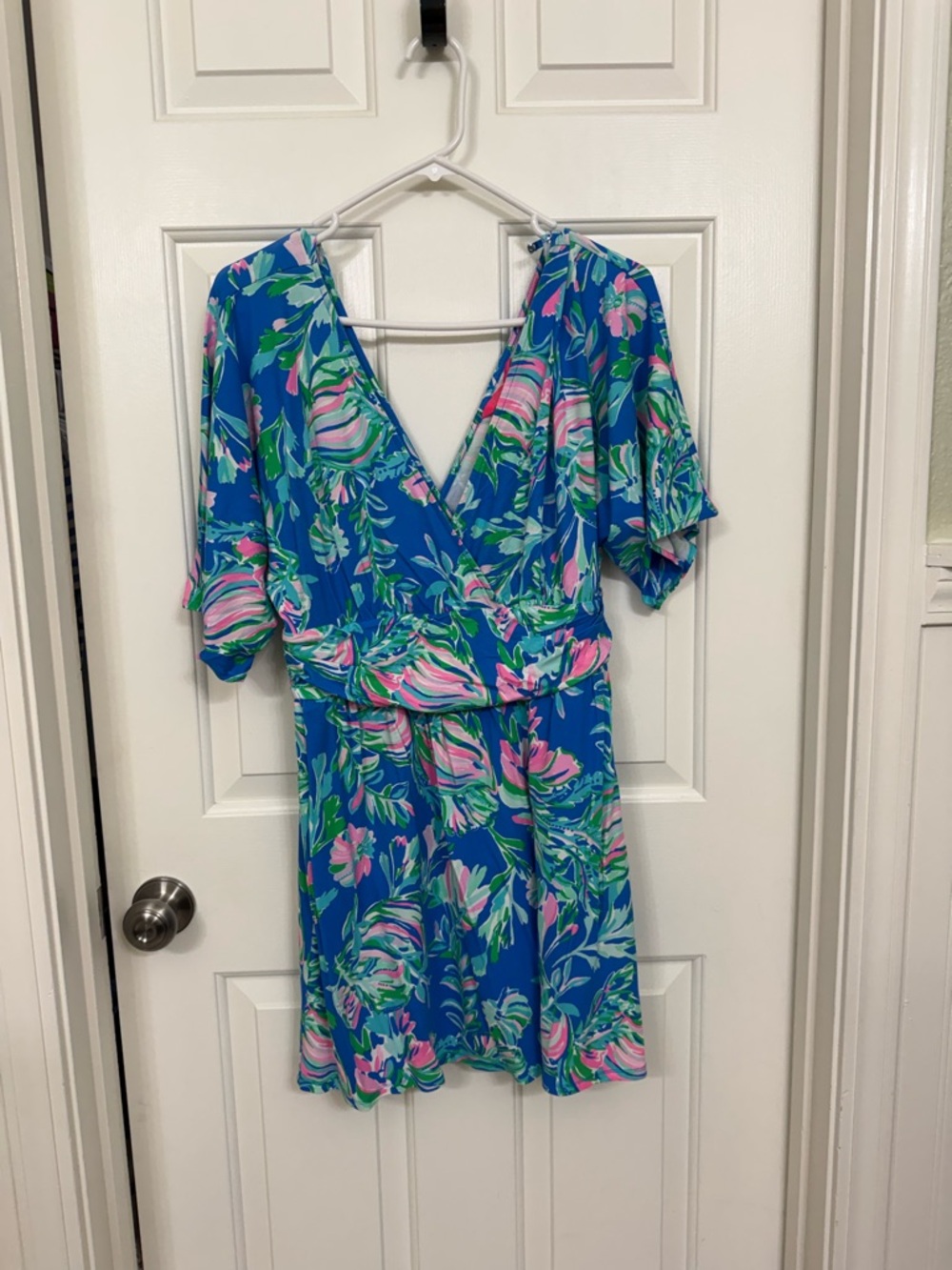 Lilly Pulitzer Blue, Pink & Green Printed Parigi Romper Dress